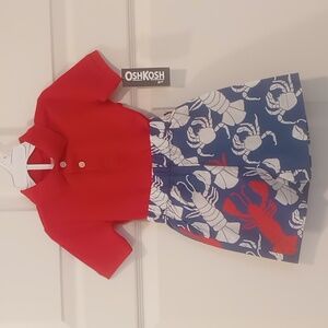 Osh Kosh Onsie and Classic Prep Lobster Invasion Shorts Size 9-12 & 18-24 months